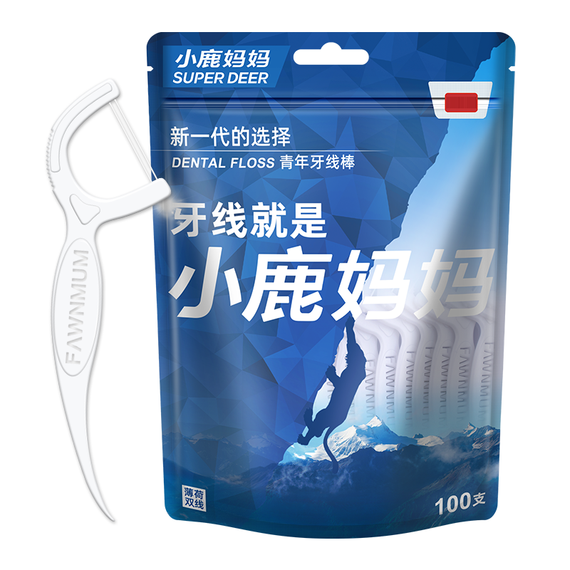 小(xiǎo)鹿 青年(nian)雙線(xiàn)100支 袋裝(zhuang)（薄荷味）