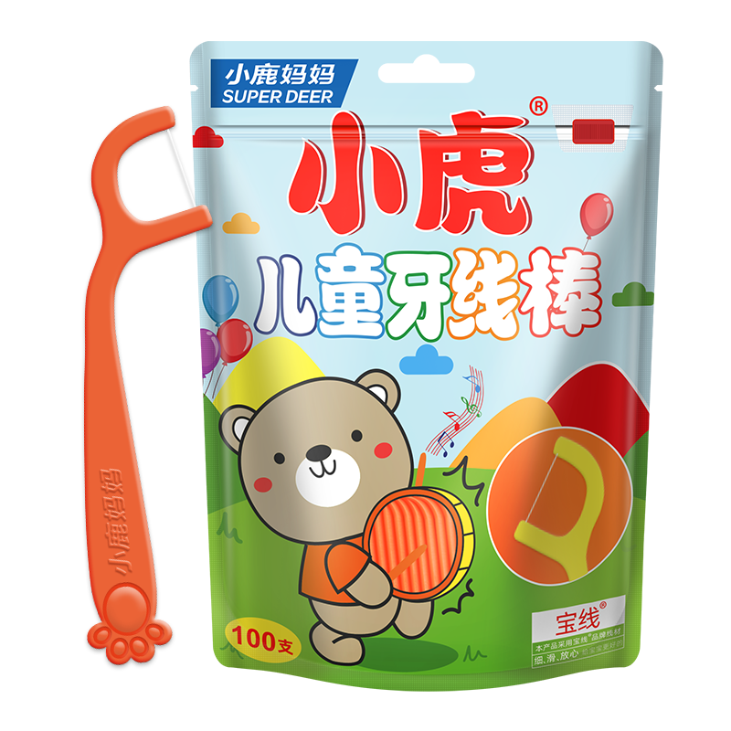 小(xiǎo)鹿 小(xiǎo)熊兒童牙線(xiàn)100支 拉鏈袋
